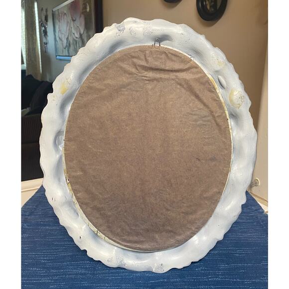 VTG Ornate Gold White Oval Wall Mirror Baroque Rococo Florentine Royal Academie - Picture 2 of 4